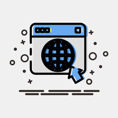 Icon browser. Internet network elements. Icon in MBE style.