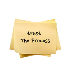 trust the process message on paper isolated on white background, self affirmation cards for...