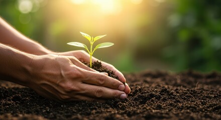 young plant in hands