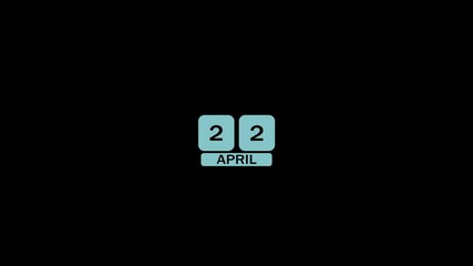 A calendar from 21st April to 22nd April on a black background, marking the passing of time and the start of a new day.