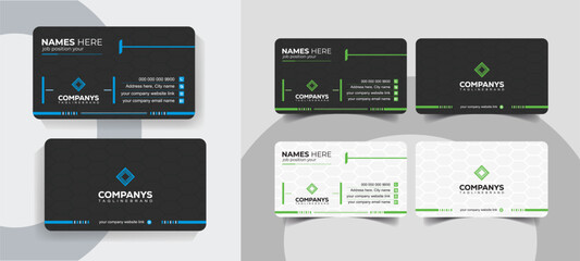 Naklejka premium Editable and Professional Business Card Layout for Agencies and Freelancers. Creative and professional business card template for all industries.