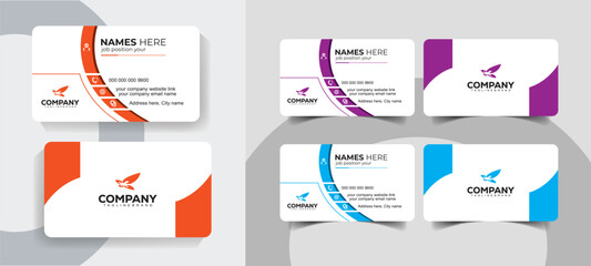 Mnimal and Professional Orange Business Card Layout for Agencies and Freelancers. Sleek and minimalist design for professional business cards.