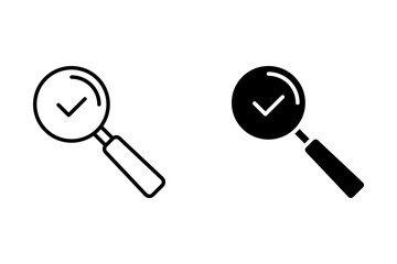 Checklist Magnifier Icon In Trendy Design Vector, Editable Stroke on white background