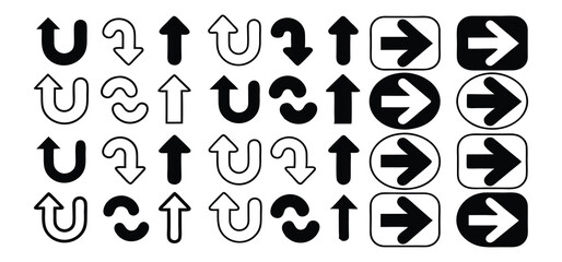 Vector arrows and number icon set design illustration