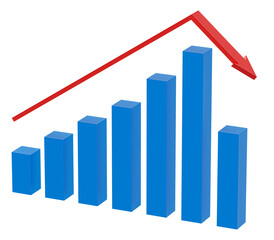 Financial decline chart showing sudden loss bankruptcy trend (transparent png)