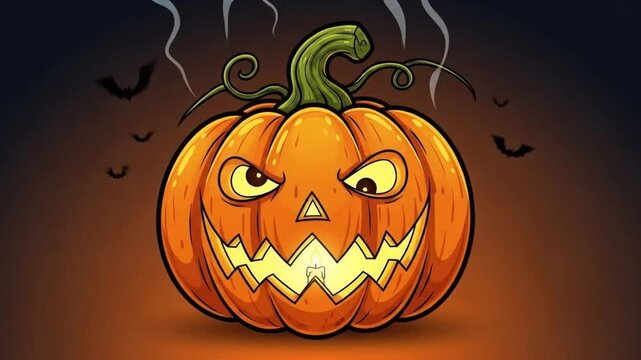 Carved halloween pumpkin illustration
