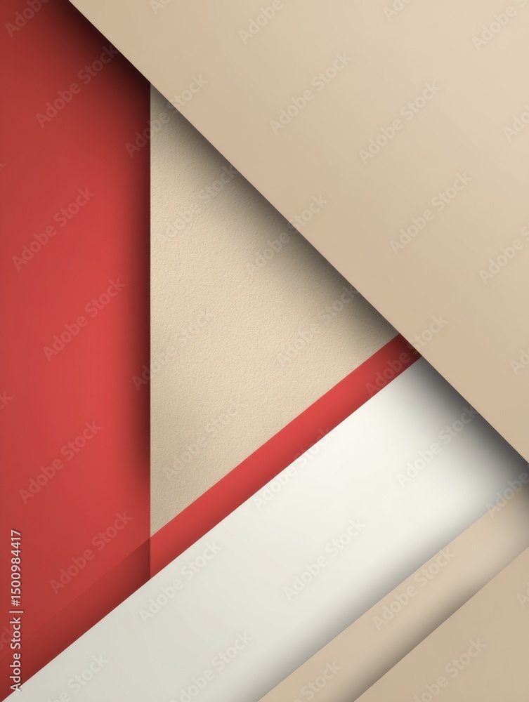 Poster modern graphic featuring a red line dividing soft beige space with a clear top area emphasizing mini