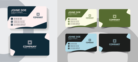 Clean and Modern Business Card Template with Creative Elements. Sleek and minimalist design for professional business cards.
