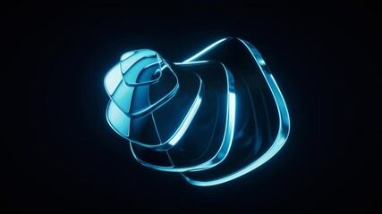 Abstract blue glass geometry background, 3d rendering.