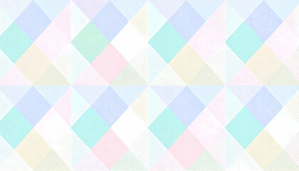 Pastel Geometric Pattern with Triangles and Squares