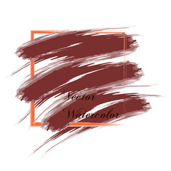 Frame with brown and orange watercolor strokes