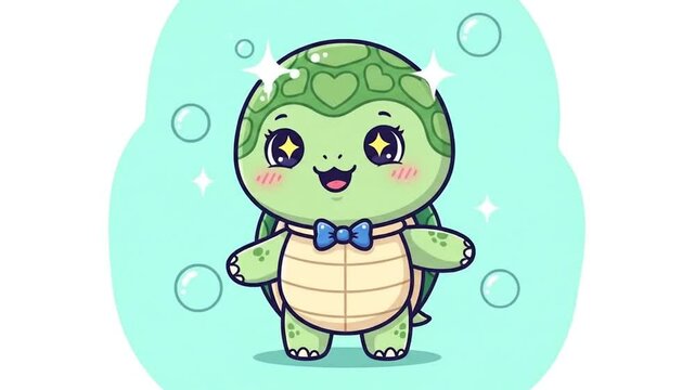 Cute cartoon turtle illustration