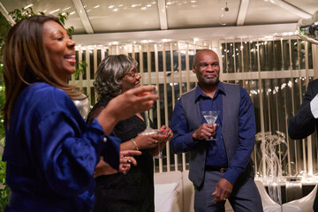 Group of friends celebrating wedding anniversary