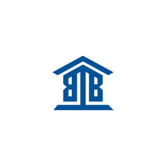 Initial letter BB logo with simple minimalist home shape icon design