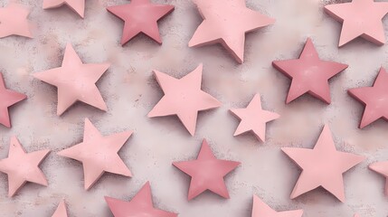 Obraz premium Seamless pattern with evenly spaced five-pointed stars, ideal for textiles, digital backgrounds, and clean decorative surface design.