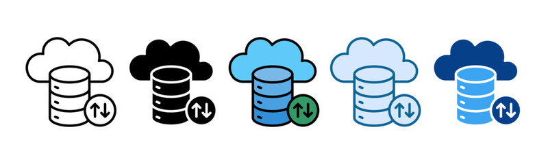 Cloud Storage Icon Set Multiple Style Collection