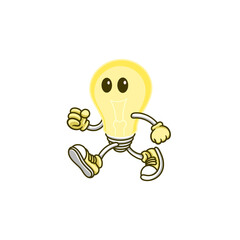 cute light bulb mascot cartoon