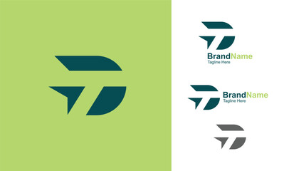 Two letter alphabet logo using letter T and D