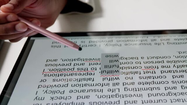 Editing And Proofreading Script On Computer