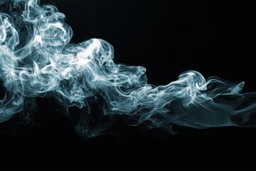 Minimalist white smoke plumes rise elegantly on a dark charcoal background, creating a high-resolution texture with a Zen aesthetic. Abstract natural elements create a tranquil, meditative atmosphere.