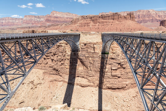 Navajo Bridges over the Colorado River in Marble Canyon on US Highway 89A,  Coconino County, Arizona, United States.