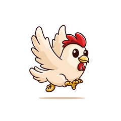 Cute Chicken Flapping Wings Cartoon
