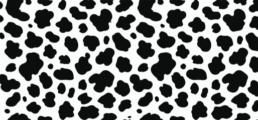 Black and white leopard skin fur texture or leopard print pattern vector background