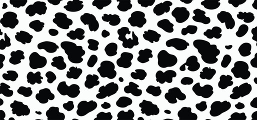 Black and white leopard skin fur texture or leopard print pattern vector background