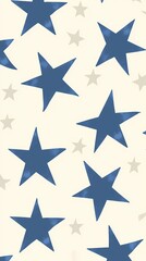 Fototapeta premium Clean seamless layout of classic five-pointed stars, suitable for festive designs, decor prints, and repeat pattern applications.