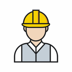 Construction Worker Icon Vector for Labor Services.