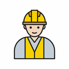 Construction Worker Icon Vector for Labor Services.