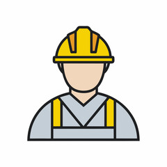 Construction Worker Icon Vector for Labor Services.