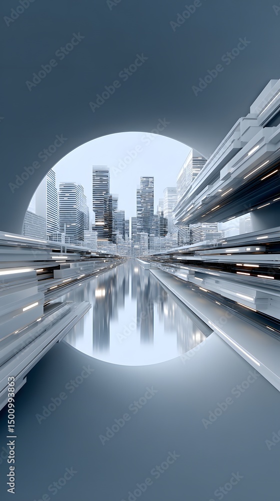 Poster a virtual city collapsing into a vortex of pixels, fragmented skyscrapers disintegrating into binary
