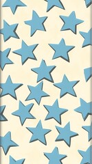 Pattern with uniform five-pointed stars, perfect for smooth visual flow in textile printing, web design, or children’s products.