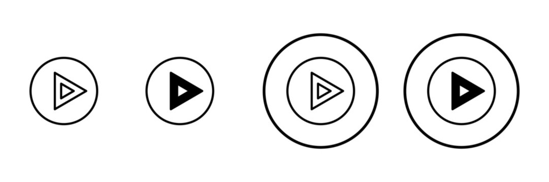 Play icon vector. Play button sign and symbol