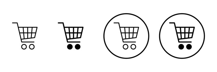 Shopping icon vector. Shopping cart sign and symbol. Trolley icon