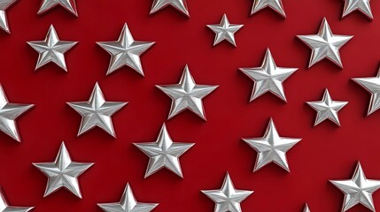 Obraz premium Repeatable five-pointed star layout, ideal for clean wallpaper concepts, stylish surface designs, and minimalist graphic use.