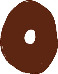 Hand-drawn brown oval ring shape