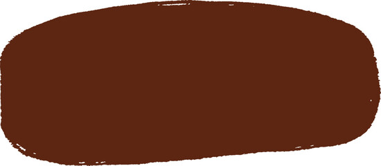 Hand-drawn brown brush stroke in an abstract rounded rectangular shape