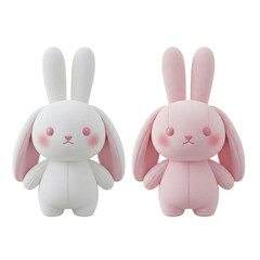 Pair of pastel bunny plush toys