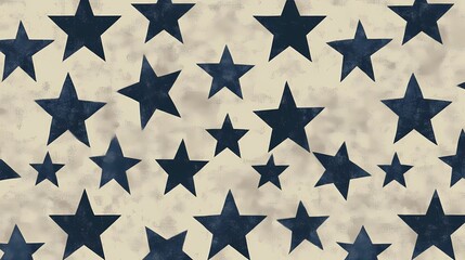 Obraz premium Minimal star pattern with uniform five-pointed layout, great for seamless digital design, wallpapers, and surface repetition.