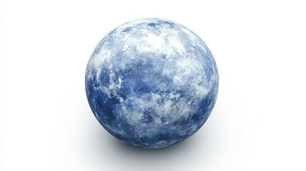 Blue planet, rotating, white background, space, science fiction, graphic design element