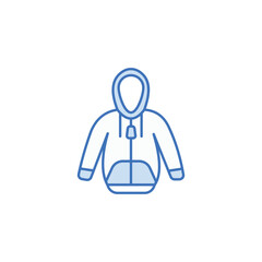 Zip Hoody icon design with white background stock illustration