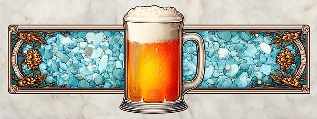 Celebratory beer toast brewery taproom graphic design vibrant atmosphere close-up view craftsmanship and flavor