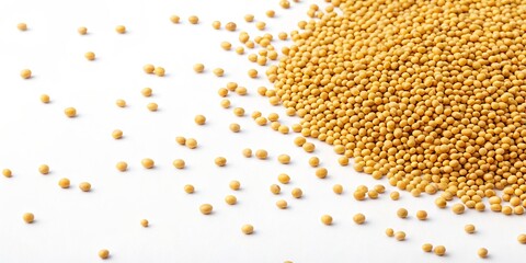 Scattered Soybean Seeds Close-up Image of Soybeans, Soybean seeds, plant-based protein Soybean, Agriculture
