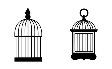 Set Vintage birdcages vector collection