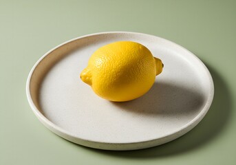 Lemon on Ceramic Plate