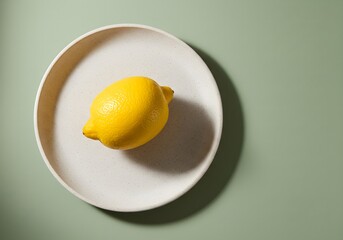 Lemon on Ceramic Plate