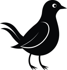 Bird silhouette vector on transparent background.