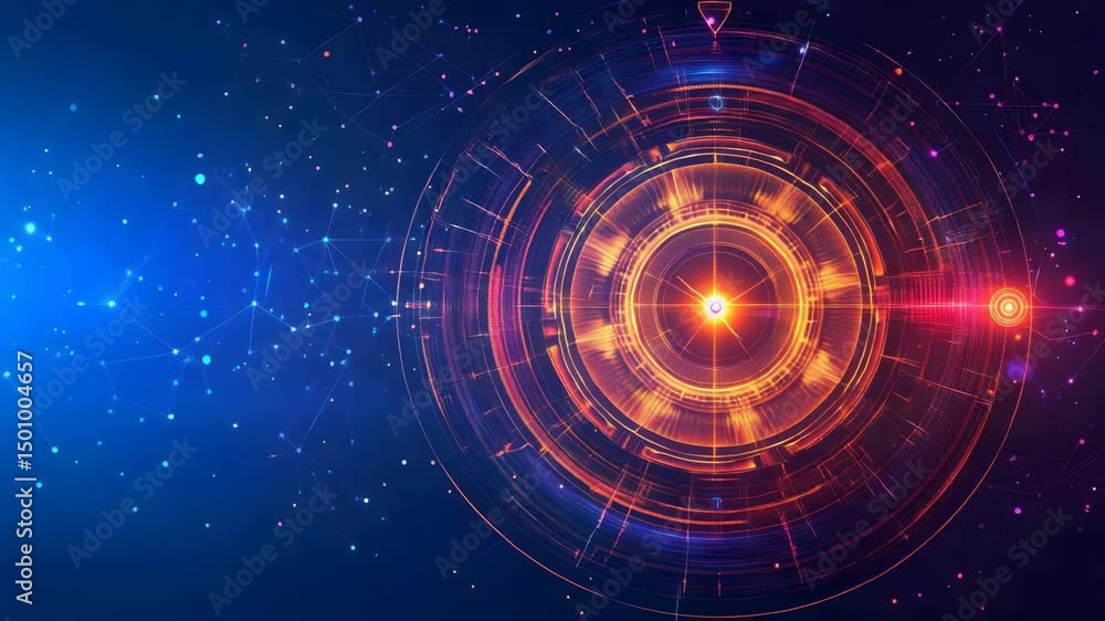 Poster vibrant colorful circle with bright light radiating from the center creating a stunning visual effec